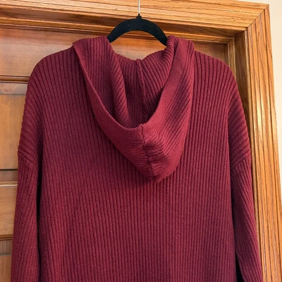 HALARA maroon hooded duster cardigan NWT - Picture 6 of 6